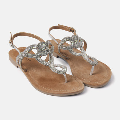 Emily Leren Dames Sandalen Silver