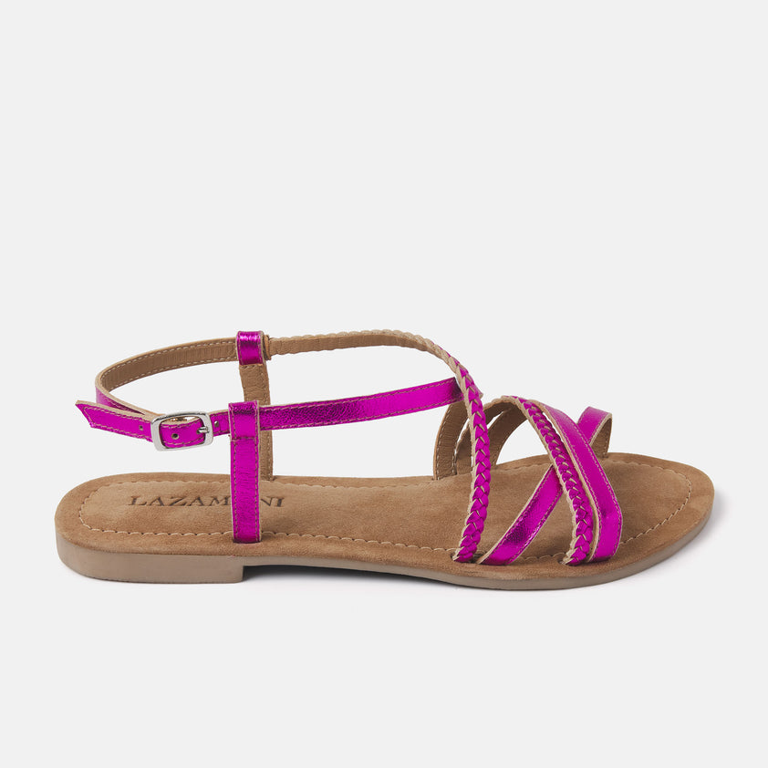 Zoe Leren Dames Sandalen Fuxia