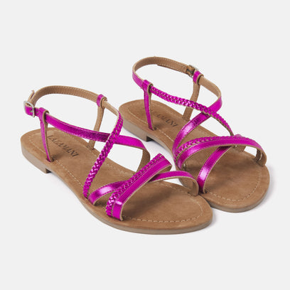 Zoe Leren Dames Sandalen Fuxia