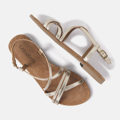 Zoe Leren Dames Sandalen Gold