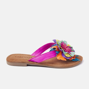 Peony Dames Slippers Leer Fuxia Peony Dames Slippers Leer Fuxia