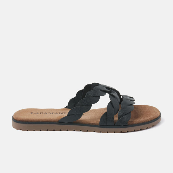 Eden Leren Dames Slippers Black Eden Leren Dames Slippers Black