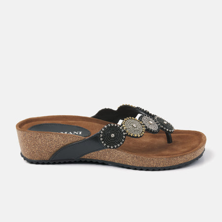 Mara Dames Slippers Leer Black Mara Dames Slippers Leer Black