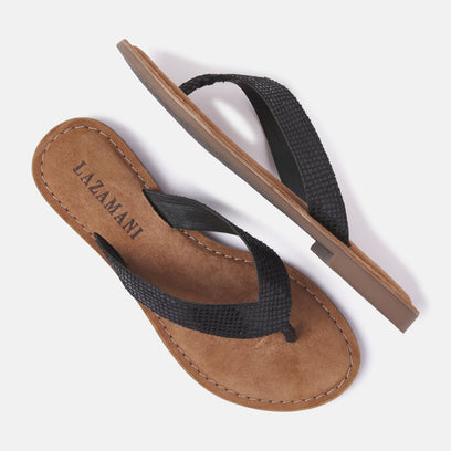 Vera Dames Slippers Leer Black