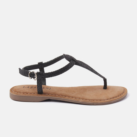 Anna Leren Dames Sandalen Black Anna Leren Dames Sandalen Black