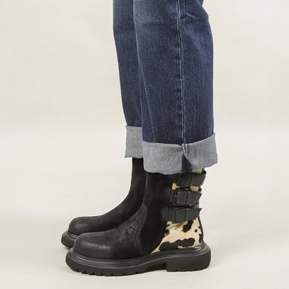 Maddy Dames Boots Suede Black/White
