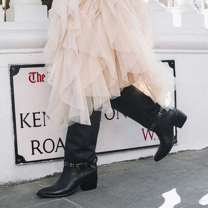 Jet Dames Laarzen Leer Black