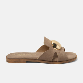 Zola Dames Slippers Suede Taupe