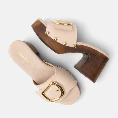 Celia Dames Clogs Suede Nude