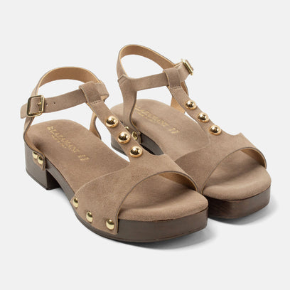 Ola Dames Clogs Suede Taupe