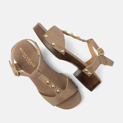 Ola Dames Clogs Suede Taupe