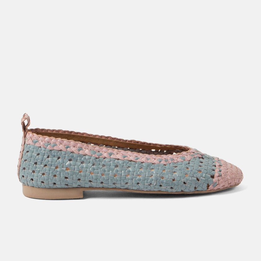 Brisa Dames Ballerina’s Leer Aqua