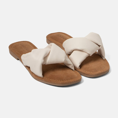 Kai Leren Dames Slippers White