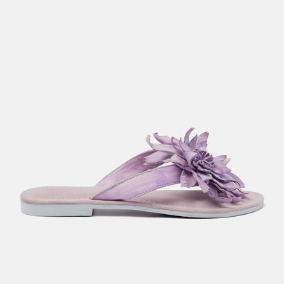 Daisy Leren Dames Slippers Lilac