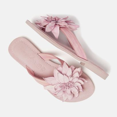 Daisy Leren Dames Slippers Pink