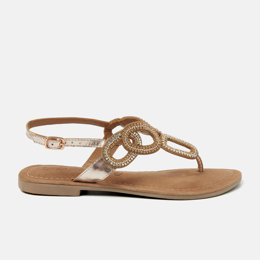 Kate Leren Dames Sandalen Peach