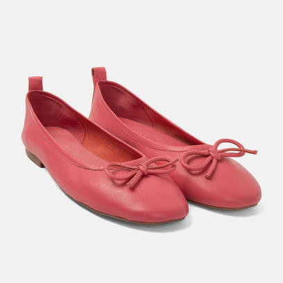 Josefina Dames Ballerina’s Leer Coral