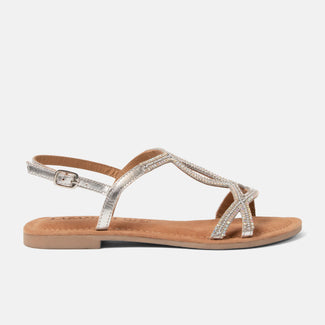 Malia Dames Sandalen Leer Silver