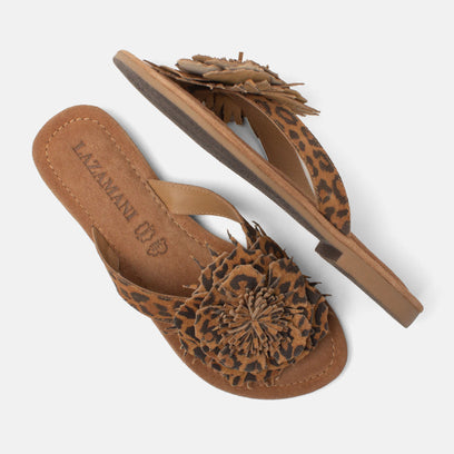 Nomi Dames Teenslippers Suede Leopard