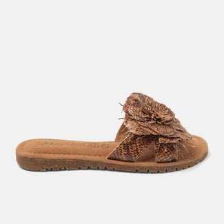 Moa Dames Slippers Suede Tan