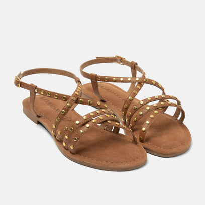Tova Dames Sandalen Leer Tan