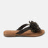 Kira Dames Teenslippers Leer Black