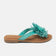 Roza Dames Teenslippers Leer Turquoise