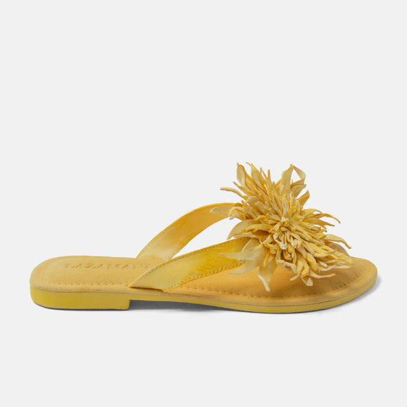 Cynthia Dames Teenslippers Leer Yellow