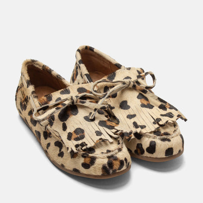 Billy Dames Mocassins Leer Leopard