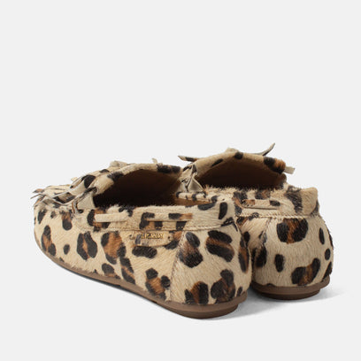 Billy Dames Mocassins Leer Leopard