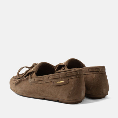 Belle Dames Mocassins Suede Khaki