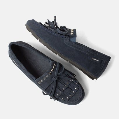 Belle Dames Mocassins Suede Navy