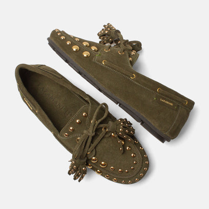 Stella Dames Mocassins Suede Green