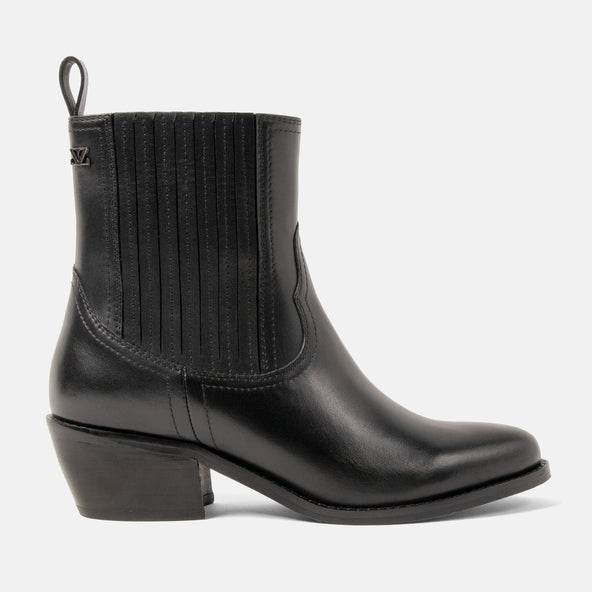 An Dames Enkellaarsjes Leer Black