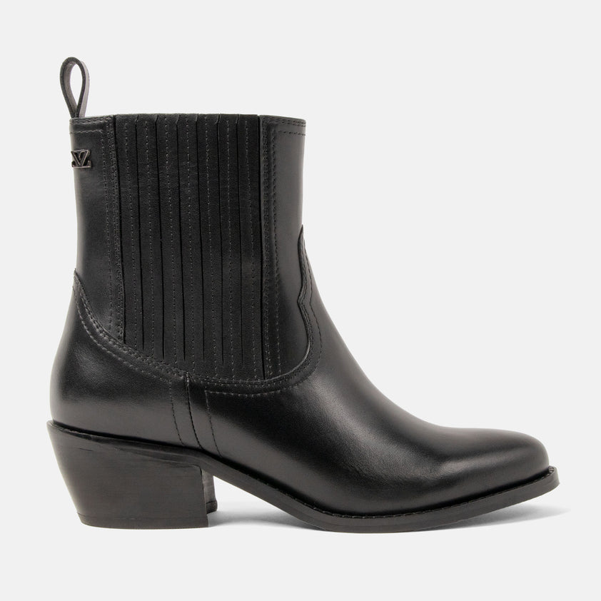 An Dames Enkellaarsjes Leer Black