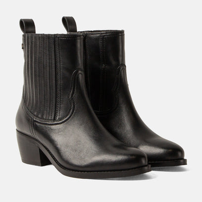 An Dames Enkellaarsjes Leer Black