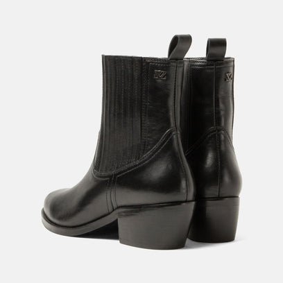 An Dames Enkellaarsjes Leer Black