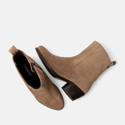 An Dames Enkellaarsjes Suede Taupe