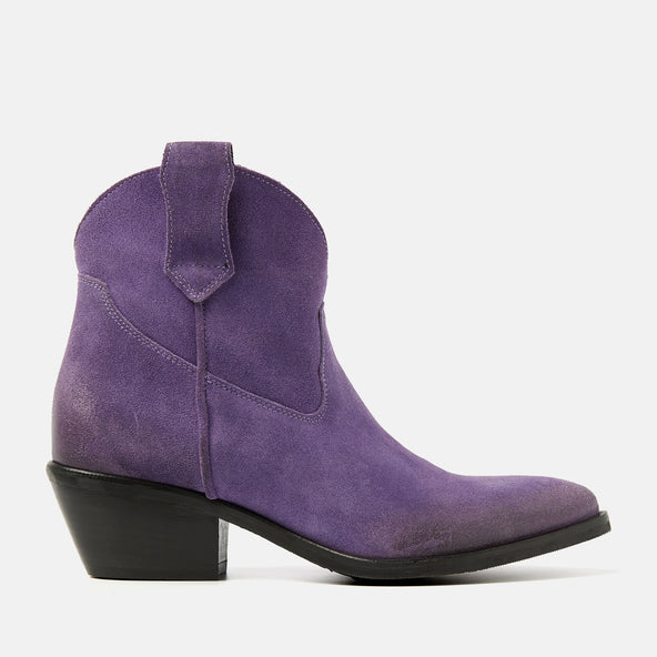 Gigi Dames Enkellaarsjes Suede Lavender