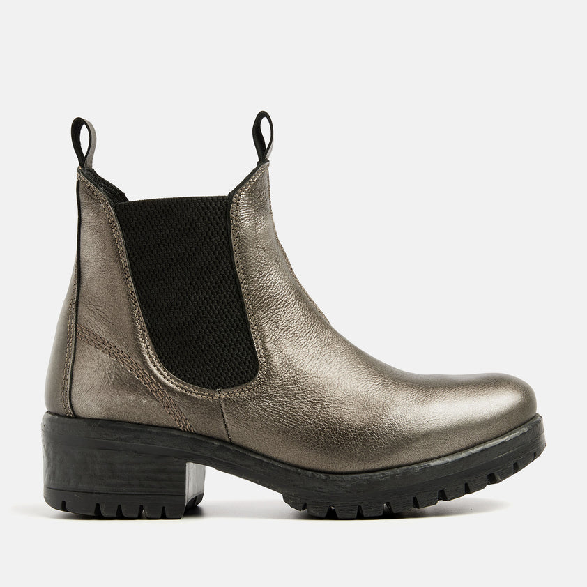 Lune Dames Chelsea Boots Leer Pewter