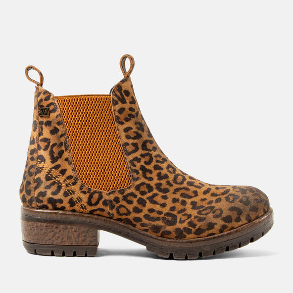 Mia Dames Chelsea Boots Suede Tan/Leo