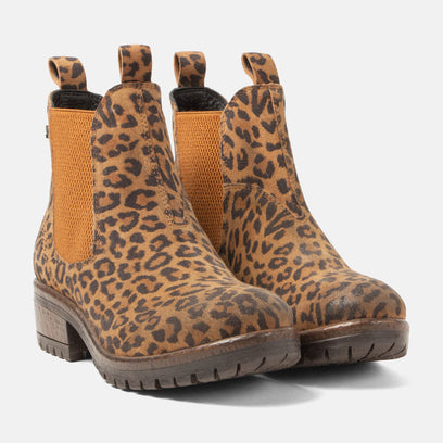 Mia Dames Chelsea Boots Suede Tan/Leo