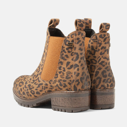 Mia Dames Chelsea Boots Suede Tan/Leo