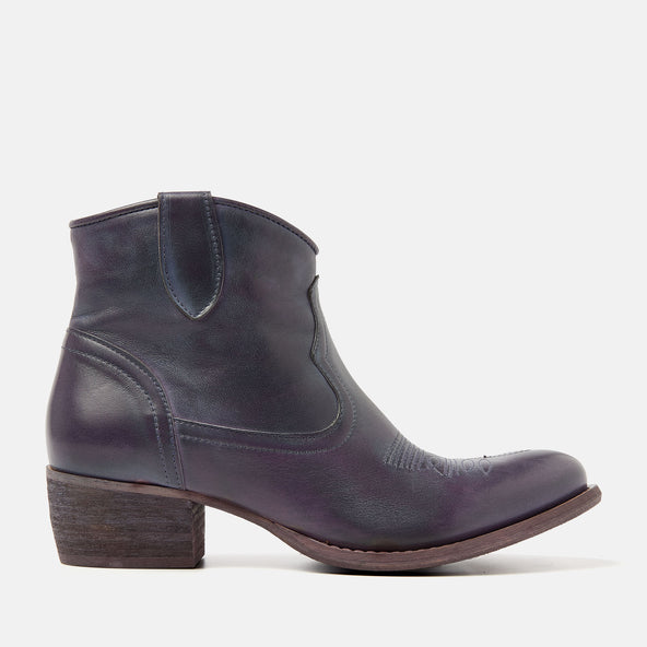 Fleur Dames Western Boots Leer Purple