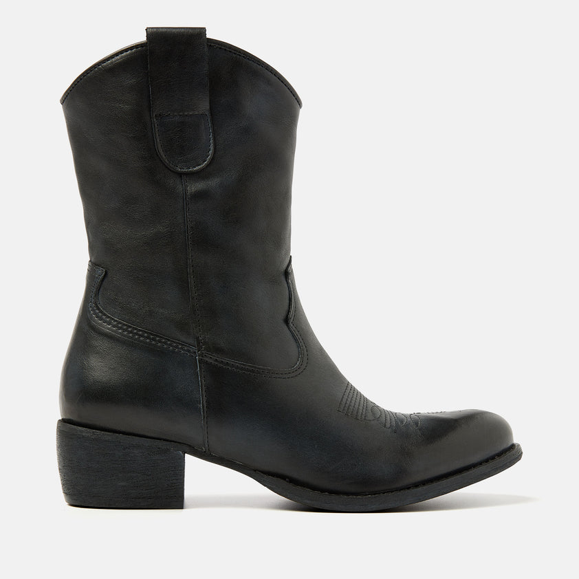 Vive Dames Western Boots Leer Black