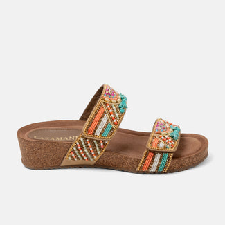 Sol Dames Slippers Leer Multi