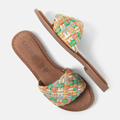 Zita Dames Slippers Raffia Multi