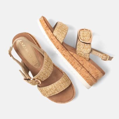 Carla Dames Sandalen Raffia Gold