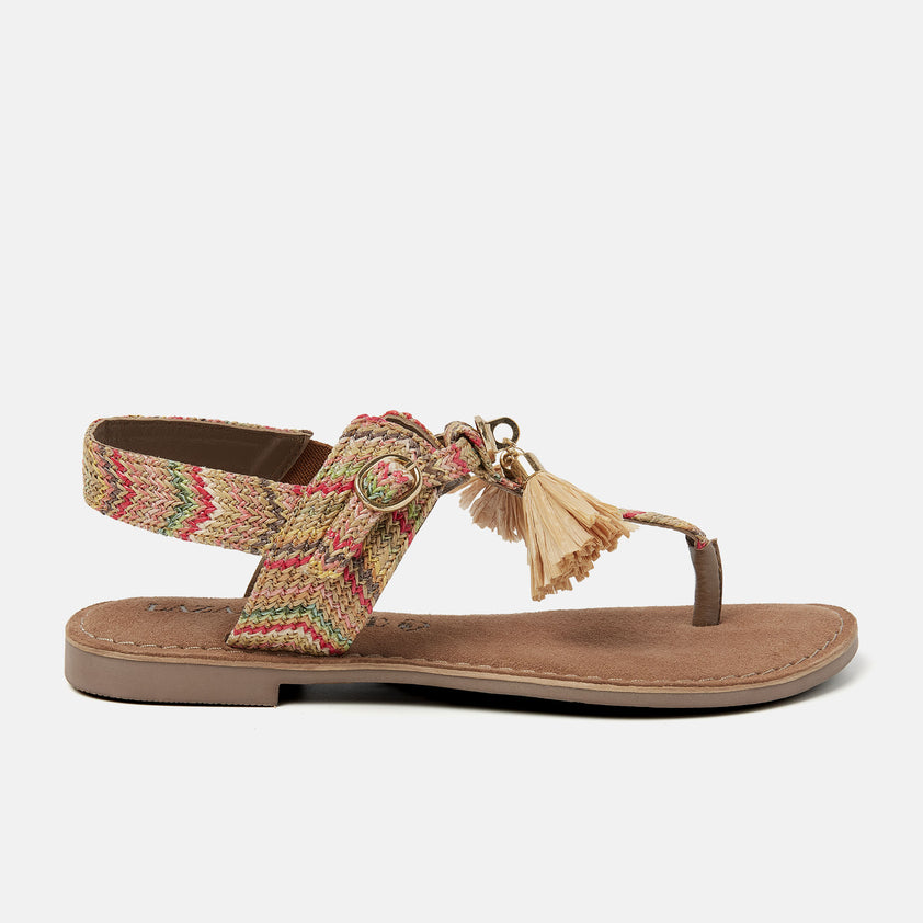 Noa Raffia Dames Sandalen Brown