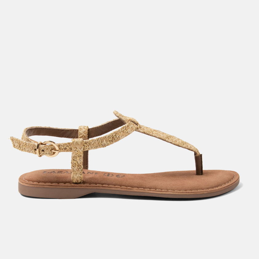 Dia Dames Sandalen Raffia Gold